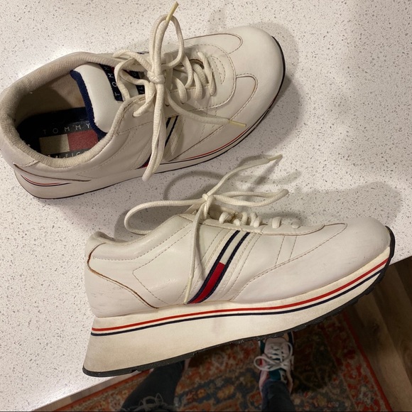 Tommy Hilfiger Shoes - VTG Tommy Hilfiger White Platform Dad Sneakers
